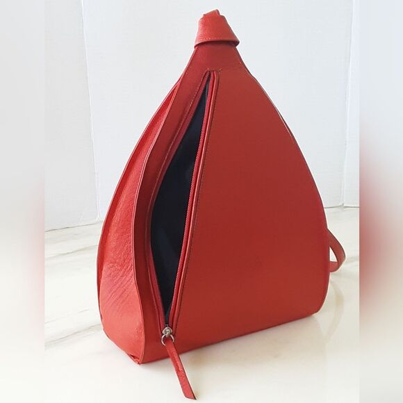 CASA LOPEZ The Cartera Minna Orange Genuine Leather Sling Backpack main image 16